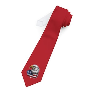 Patriotic Eagle Necktie | American Flag Tie | Gifts for Men | Formal Wear | Independence Day | Father&#39;s Day | Business Attire