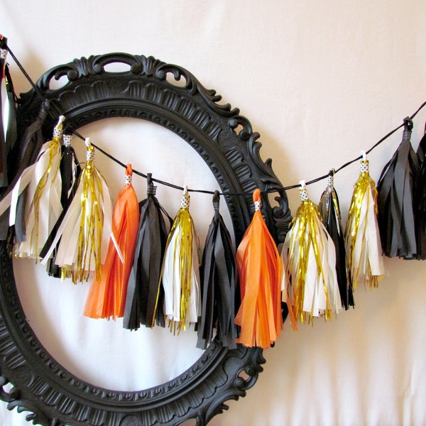 Sleepy Hollow Tissue Paper Tassel Fall Autumn Harvest Halloween Bunting Garland Festival Party Decoration
