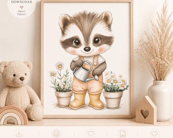 Garden Nursery Wall Art Printable | Woodland Nursery Decor | Neutral Baby Room Print | Vintage Nursery Wall Art | Instant Download