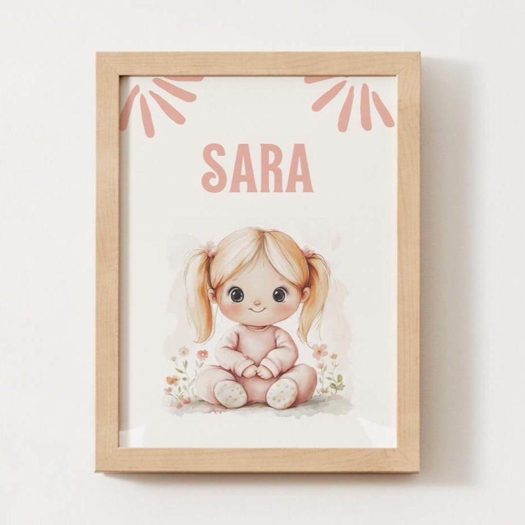 Personalized Baby Girl Name Print – Custom Nursery Wall Art, Digital ...