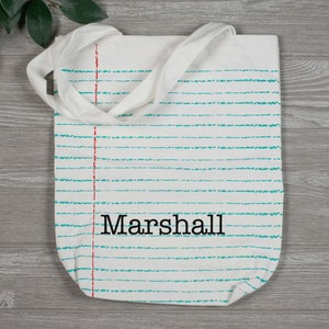 Personalized Back to School Notebook Bag - Kid&#39;s Homework Tote
