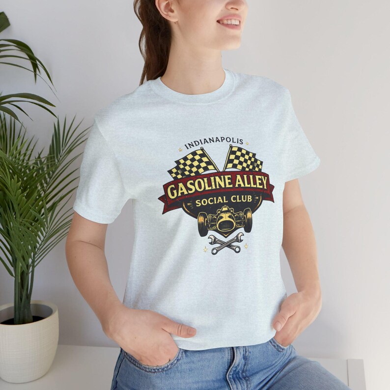 Shirt Gasoline Alley Social Club, Indy 500 Vintage Racing-T-shirt, Indianapolis Race Weekend-shirt afbeelding 6