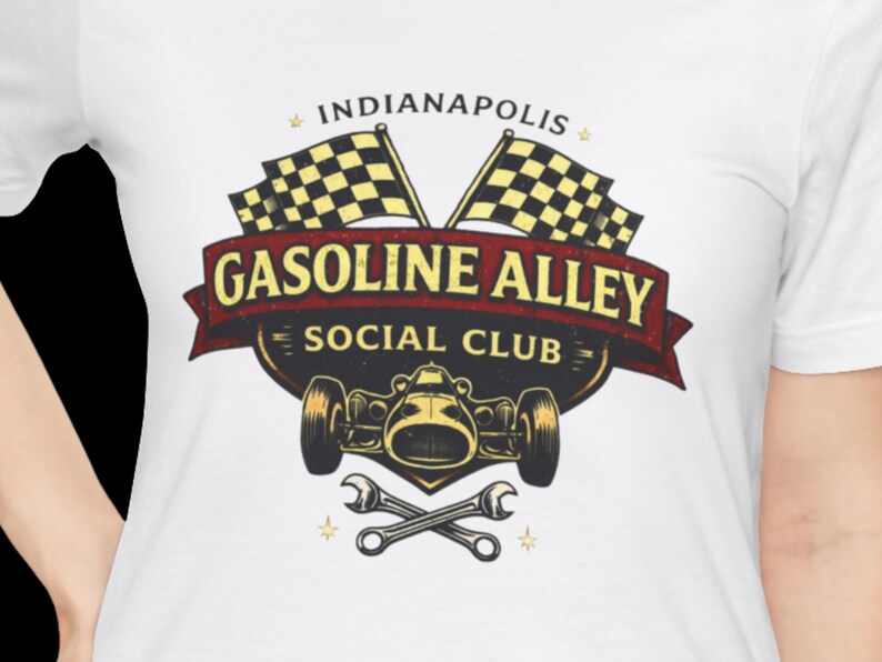Shirt Gasoline Alley Social Club, Indy 500 Vintage Racing-T-shirt, Indianapolis Race Weekend-shirt afbeelding 2