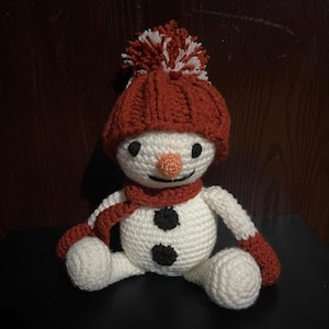 Adorable Crochet Snowman w/Removable Hat