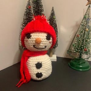 Adorable Crochet Snowman w/Removable Hat