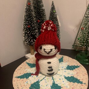 Adorable Crochet Snowman w/Removable Hat