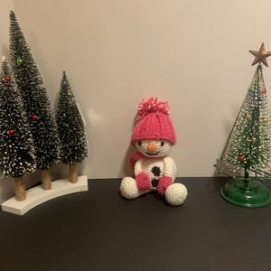 Adorable Crochet Snowman w/Removable Hat