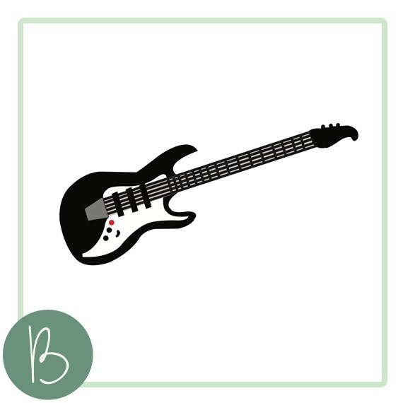 Download Electric Guitar SVG File | Etsy