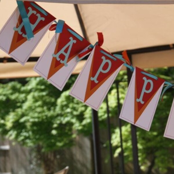 Paper Birthday Banner - Spring Colors
