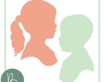 Silhouettes SVG File - Boy, Girl