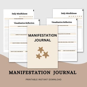 Manifestation Journal, Law of Attraction Planner, Daily Gratitude and Affirmations, Self-Growth & Goal Setting,  Printable PDF