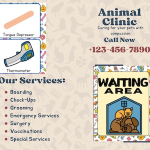Pretend Play Vet Clinic Printable, Kids Veterinary Dramatic Play Set, Pet Check Forms, Imaginative Role-Play Activity, Instant Download PDF