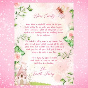 Carta da Fada do Dente - Lindo design floral