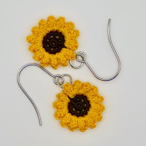 Crochet Sunflower Earrings