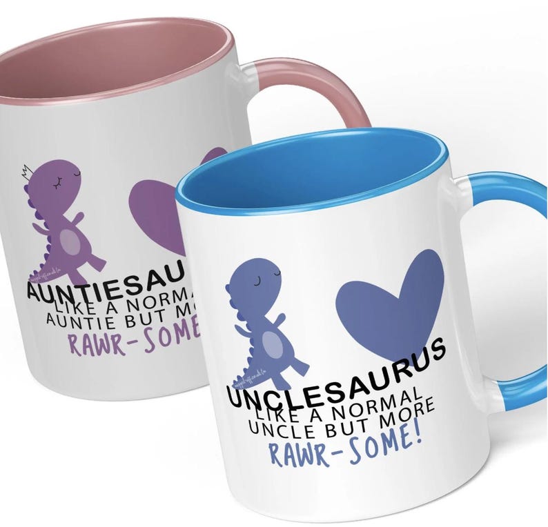 Aunticorn - Tazza da caffè divertente con unicorno e zia, con portachiavi con scritta in lingua inglese Best Aunt Ever, idea regalo per nipote o nipote, 325 ml, Acciaio INOX, Borther