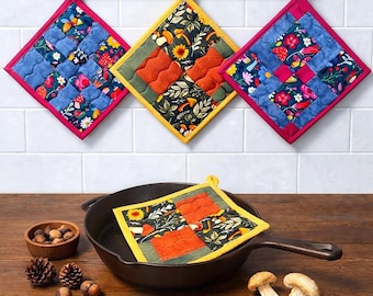 Agarradera acolchada con forma de hongo hecha a mano / Decoración de cocina estilo cottagecore / Agarraderas con hongos / Regalo para amantes de la naturaleza
