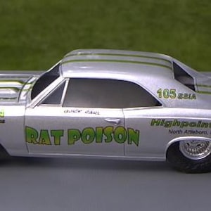 Custom &quot;RAT POISON&quot; Model Car Decals: 1/25 Scale Drag Racing
