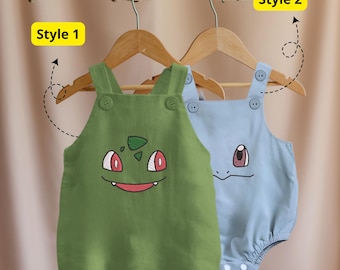 Personalized Poka Face Embroidered Romper, Linen Romper, Cute Birthday Gift For Baby, Newborn Baby Gift