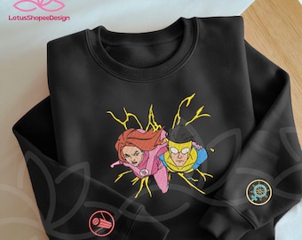 Invincble Aton Comic Cotton Embroidered Sweatshirt, Studio Hero Movie Shirt, Matching Couple Shirt, Symbol Hero on Sleeve, Movie Fan Gift