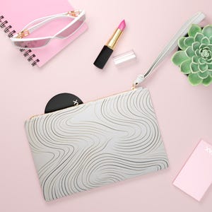 Elegant Gold Line Clutch Bag, Chic Evening Accessory, Modern Makeup Pouch, Perfect Gift for Weddings, Prom or Parties