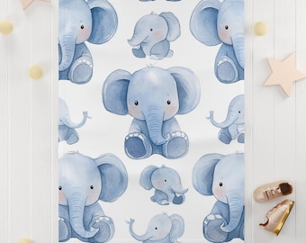Adorable Blue Elephant Baby Blanket, Soft Fleece, Nursery Decor, Baby Shower Gift, Gender Neutral, Gift for New Parents, Gifte, Gifted