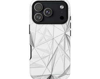 IPHONE 17 TOUGH Cases Available All 17 Models Black & White Etched Imaged Design Protective Durable Quality Dual Layered Protection