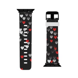 Romantic Hearts Apple Watch Band, Heart Print, Gift for Couples, Valentines Day Accessory, Love Themed Watch Band