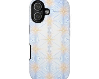 IPHONE 17 TOUGH Cases Available All 17 Models Durable Impact Resistant Protective Cases Glossy Or Matte Finish Light Blue & Gold Design