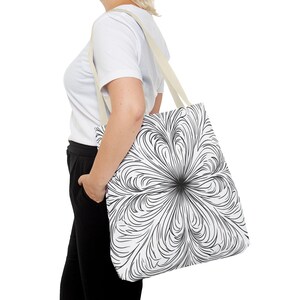 Elegante schwarze Blumenmuster-Einkaufstasche, perfekt für den täglichen Gebrauch und besondere Anlässe, Geschenk für