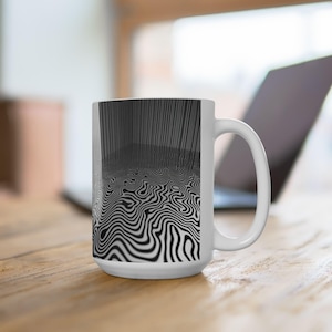 Twilight Zone Illusion Mug, Modern Coffee Cup, Black and White Design, Perfect for Home AndOffice, Gift for Art Lovers, Unique Housewarming