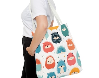 Entzückende Igel-Einkaufstasche für Tierliebhaber, Familien-Einkaufsgeschenk für Kinder oder Erwachsene, umweltfreundlich, lustiges Partygeschenk