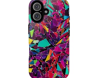 Shattered Glass Look iPhone Case, Colorfully Broken Glass Design, Best Seller Tough Case, Unique iPhone Accessory, Gift for Her