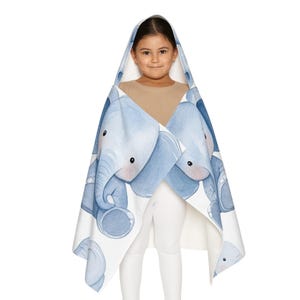 Adorable Elephant Youth Hooded Towel, Cute Bathing Towel for Kids, Kids&#39; Swim Cover-Up, Baby Shower Gift, Toddler Bath Time