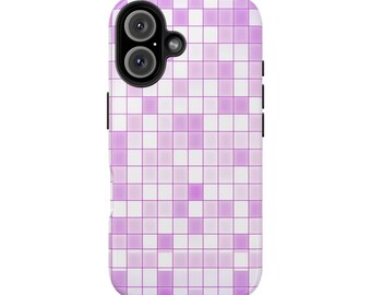 PINK TILED IPHONE Cases, All 17 Models Available Tough Durable Phone Cases Popular Pink Lightweight Impact Resistant Phone Cases