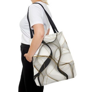 Elegante abstrakte Einkaufstasche, schicke Einkaufstasche, stilvolles Accessoire, Geschenk für Sie, modernes Design, täglichen Gebrauch