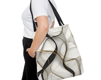 Elegant Abstract Tote Bag, Chic Shopping Bag, Stylish Accessory, Gift for Her, Modern Design, Everyday Use