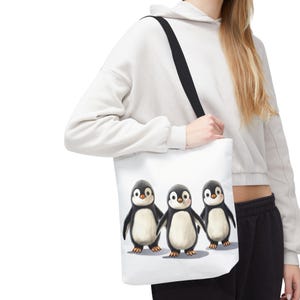 Adorable Penguin Tote Bag Cute Eco-Friendly Bag for Carryall, Beach, Gift, Animal Lover, Penguin-themed, Best Seller Tote