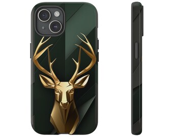 Golden Stag iPhone Case Rustic Forest Inspired, Unique Gift for Nature Lovers, Wildlife Decor, Eco-Friendly, Best Seller Case