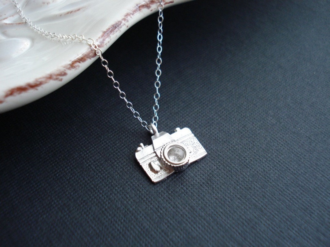 Small Silver Camera Necklace Photographer Gift for Her Photo Camera ...
