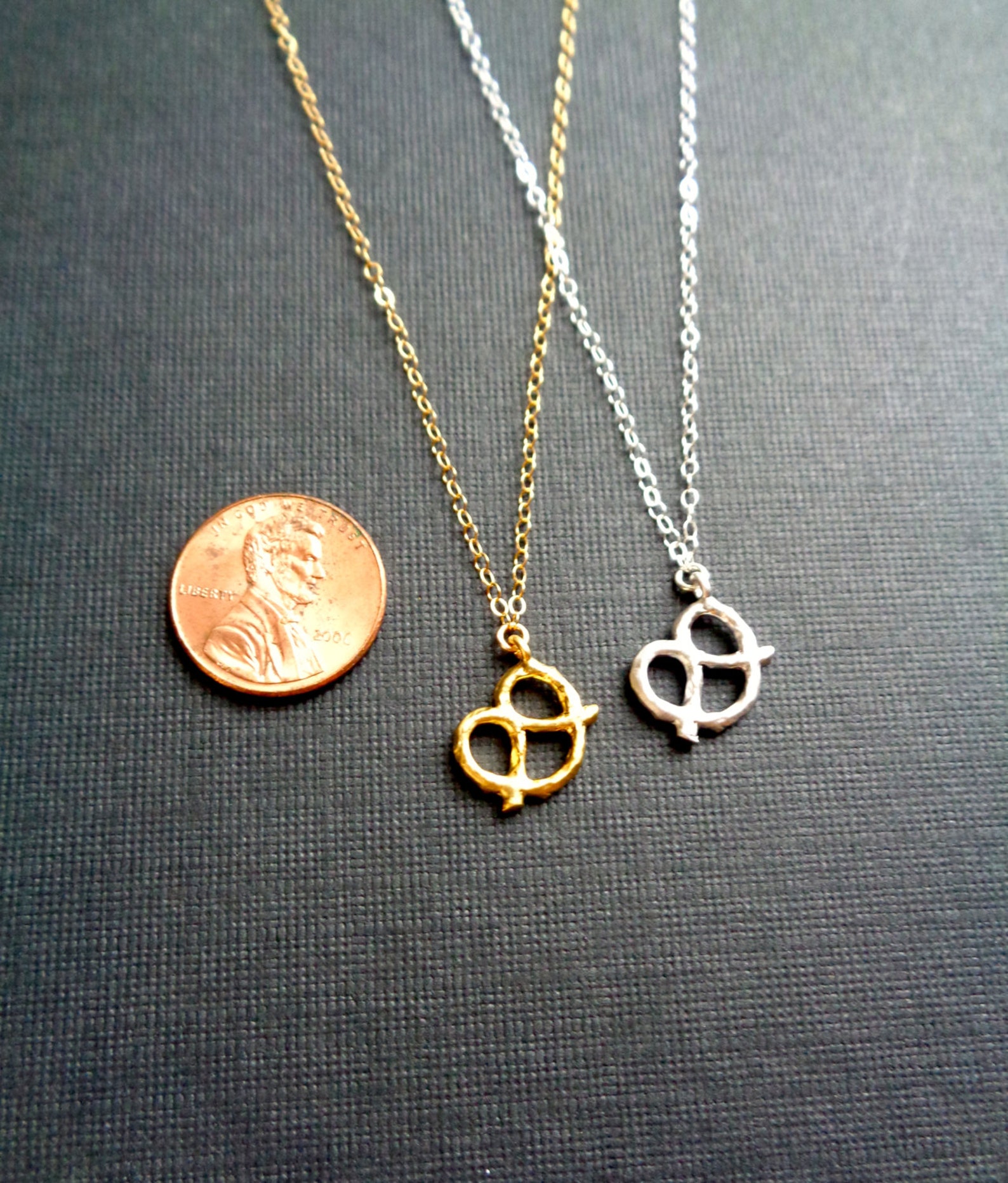 Pretzel Necklace Silver or Gold Pretzel Lover Necklace in Etsy Canada