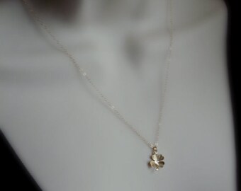 Silver Clover Necklace, Silver Four Leaf Clover Pendant