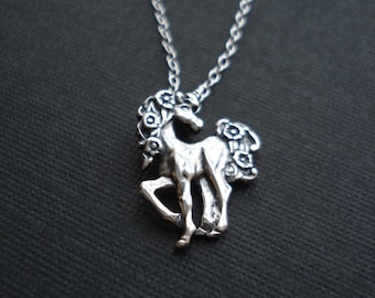 Sterling Silver Unicorn Necklace Unicorn Pendant. Fantasy Jewelry Girls Jewelry Girls Gift Gift For Her Under 50