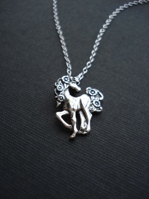 Sterling Silver Unicorn Necklace Unicorn Pendant. Fantasy Jewelry Girls Jewelry Girls Gift Gift For Her Under 50
