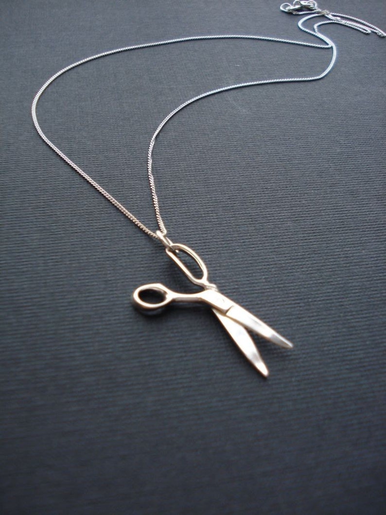 Sterling Silver Scissors Necklace Tailor Necklace Hairdresser Jewelry Hair Stylist Necklace Minimalist Necklace Gift For image 4