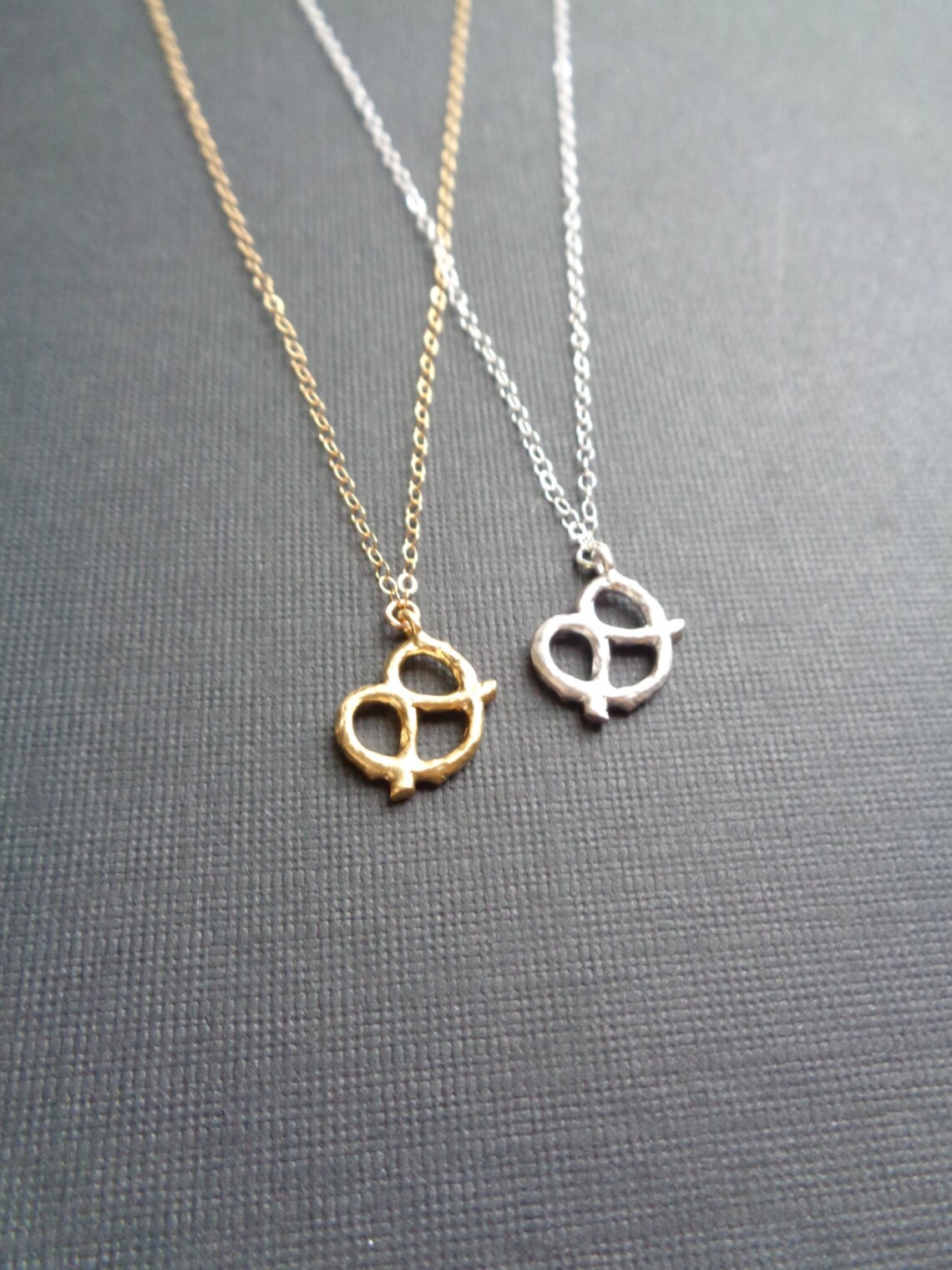 Pretzel Necklace Silver or Gold Pretzel Lover Necklace in Etsy Canada