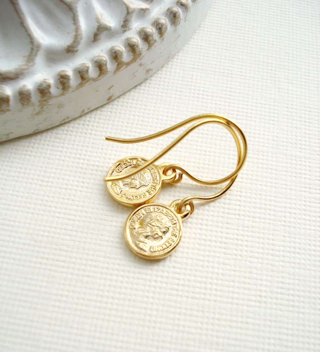 Gold Sun Flower Coin Dangle Earrings – Pinkcity craft