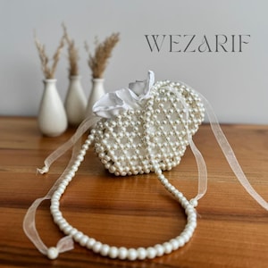 Herz Perlen Tasche, Hochzeitstasche, Handtasche, Abendtasche, Perlentasche