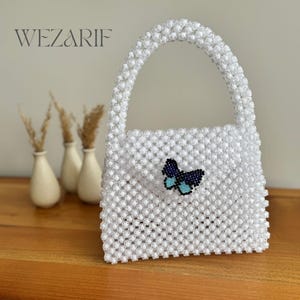 Schmetterling Tasche, handgemachte Perlen Tasche, Schmetterling Perlentasche, Perlentasche, Perlenhandtasche, Kristallperlentasche, Frauenperlenbeutel