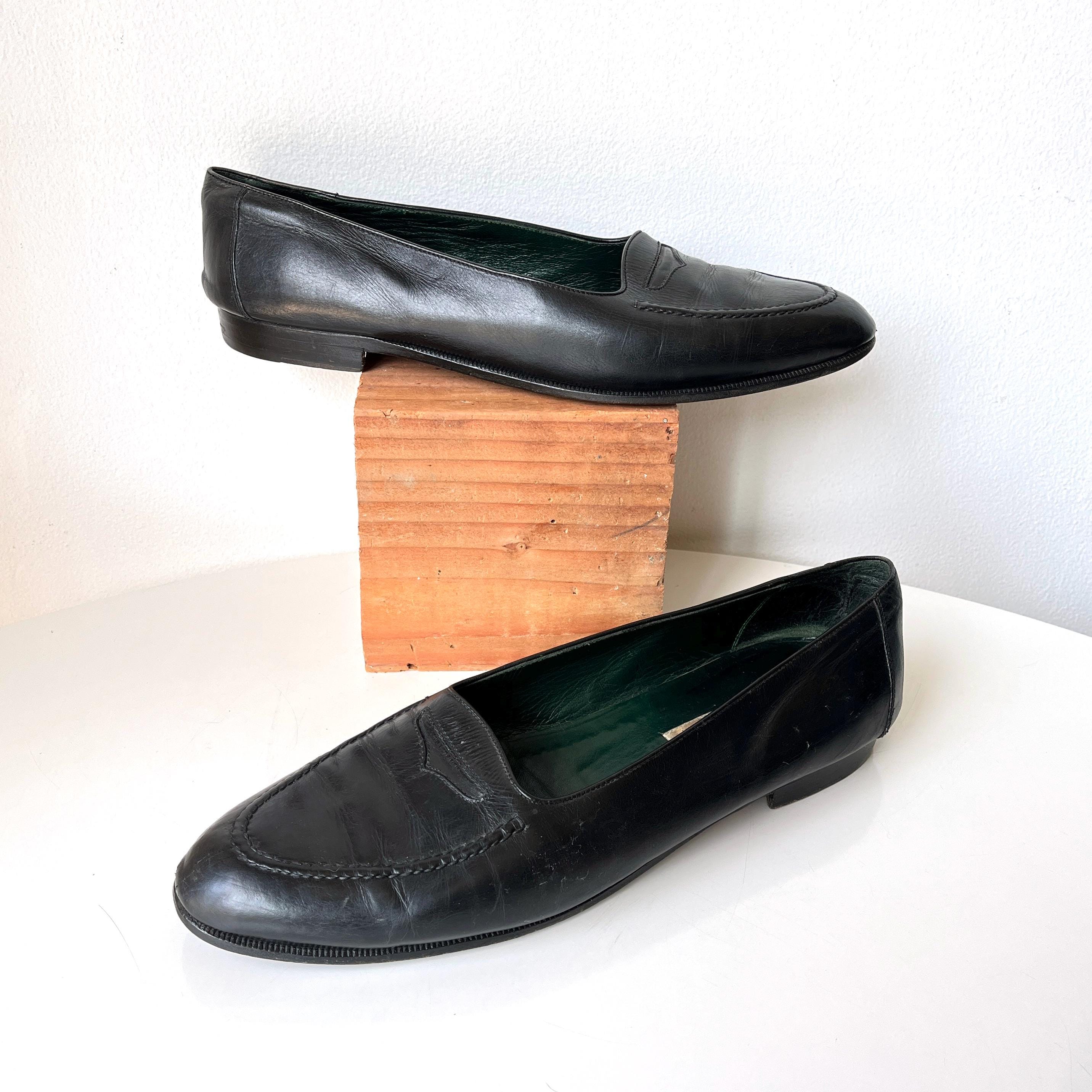 Vintage 70s 80s Men\'s Gucci Black Leather Penny Loafers Slip On Shoes Size 12.5 Vintage 70s 80s Men main image 3