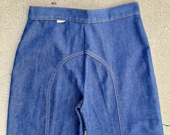 Vintage 70s JcPenney Super Denim Saddle Flare Wide Leg Jeans.